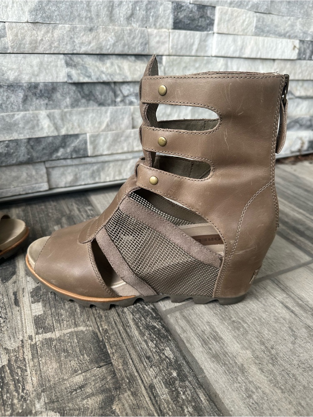 SOREL Joanie Gladiator Wedge Sandals Size Us 10 - Picture 3 of 14
